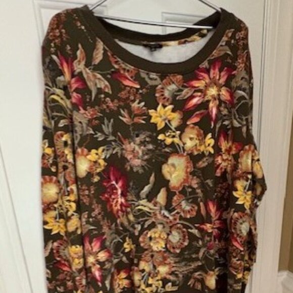 Talbots Fall Flowers Sweatshirt Size  1X - Picture 2 of 2